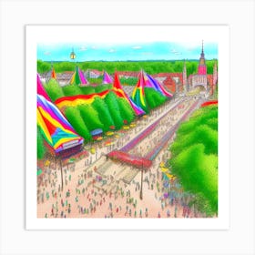 Rainbow Festival Art Print