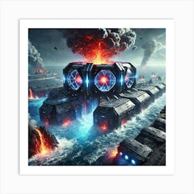 A High Tech, Sci Fi Scene Showing A Powerful Abyss 1 Art Print