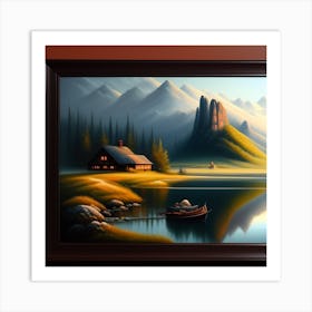 Boat On A Lake Art Print