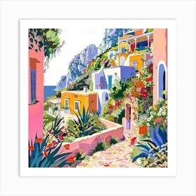 Greek island at summer Art Print