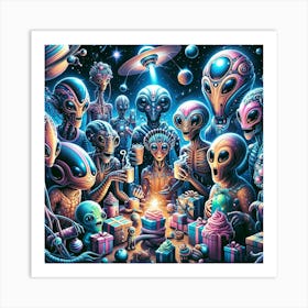 Alien Birthday Party Art Print