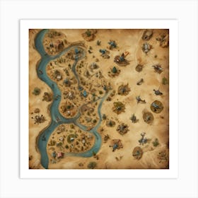 Map Of The Desert Art Print