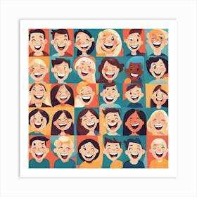 Group Of Smiling People 2 Art Print