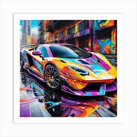 Graffiti Lamborghini 3 Art Print