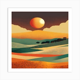 Sunset In The Desert Art Print