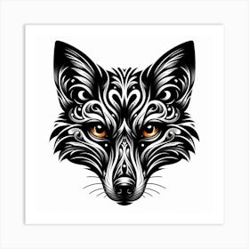 Tribal Fox Head Art Print