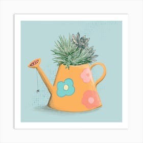 Watering Can Planter Art Print