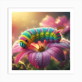 Caterpillar On A Flower Art Print