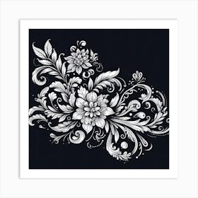 Ornate Floral Design 4 Art Print