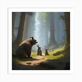 Bears In The Woods 2 Art Print