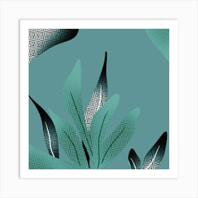 Leaves With Patterns Square Art Print