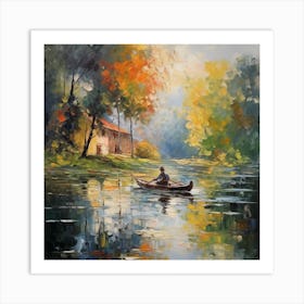 Man In A Canoe Art Print