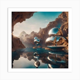 Surreal Landscape Inspired By Dali And Escher 4 Art Print
