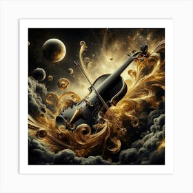 Violin In The Clouds Art Print