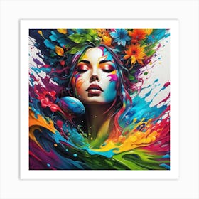 Colorful Woman 3 Art Print