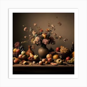 Fruit And Flowers Art Print