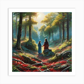 Jesus In The Woods 1 Art Print