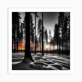 Sunset In The Forest 6 Art Print