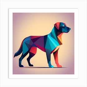 Polygonal Dog,  Rottweiler, colorful dog illustration, dog portrait, animal illustration, digital art, pet art, dog artwork, dog drawing, dog painting, dog wallpaper, dog background, dog lover gift, dog décor, dog poster, dog print, pet, dog, vector art, dog art Art Print