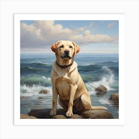 Labrador Retriever Dog Valley art 2 Art Print