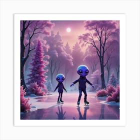 Aliens On Ice 1 Art Print