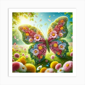 Butterfly flowers petals 4 Art Print