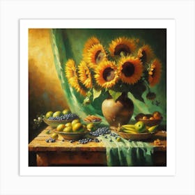 Sunflowers And Fruit Art Print