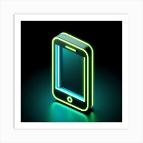 Neon Mobile Phone Art Print