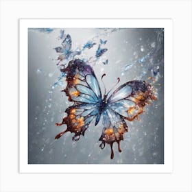 Butterfly In Water Art Print