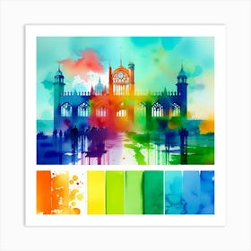 Watercolor Of A City 3 Art Print