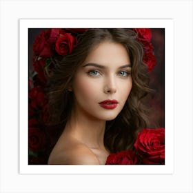 Feminine Full Profile Portrait Focuses On Her Dainty And Bold Features Her Eyes Cradle The Warm Hue Art Print