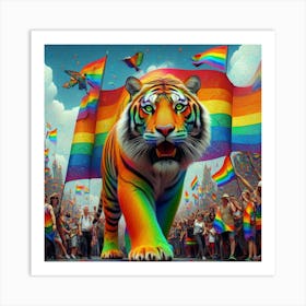 Rainbow Tiger Pride Art Print