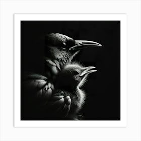 Crow And Chick Art Print