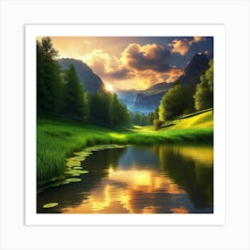 Sunset In The Mountains 106 Art Print