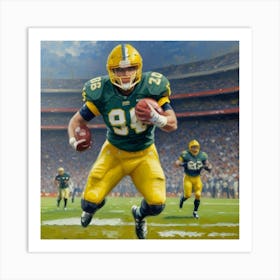 Momentum Shift Football Player in Protective Gear Art Print