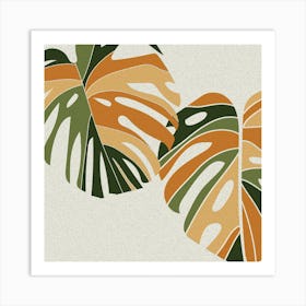 Monstera Leaves Plants Leaves Monstera Boho Retro Boho Bohemian Art Print