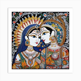 Radha And Krishna 2 Art Print