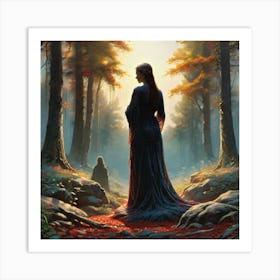 Woman In The Woods 8 Art Print