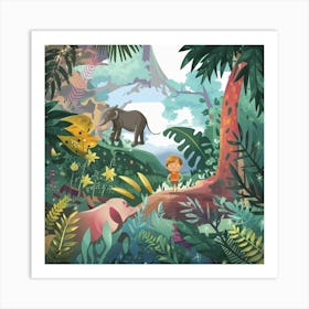 Child In The Jungle Art Print