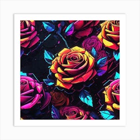 Roses Wallpaper 2 Art Print