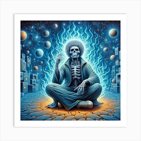 Psychedelic Skeleton 1 Art Print