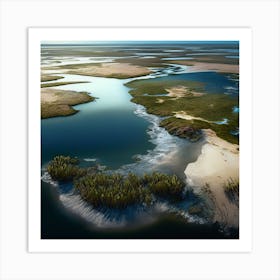 Aerial View Of The Estuary Art Print