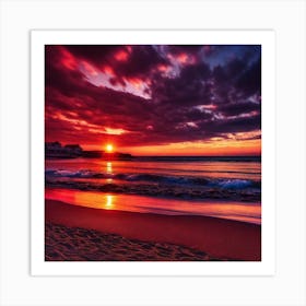 Sunset On The Beach 463 Art Print