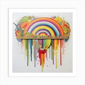 Rainbow Dripping Art Print