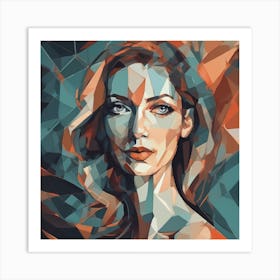 Polygonal Portrait 2 Art Print