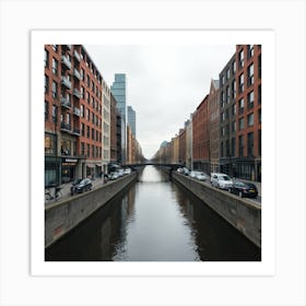 Canal In Hamburg Art Print