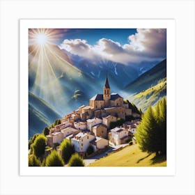 Village In The Mountains 2 Art Print