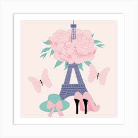 Fashion Paris Square Art Print