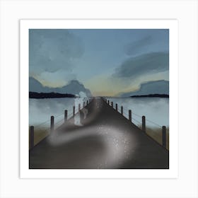 Kissing by the sea Art Print