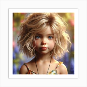 Little Girl With Blue Eyes Art Print